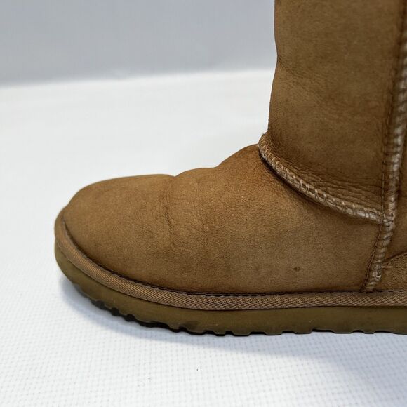 UGG Classic Tall Boot Chestnut Suede Sheepskin Shearling (SN 5815) Size 7 - Picture 12 of 16
